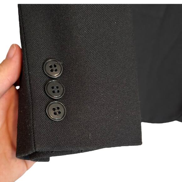 Vintage Levis Black Blazer Women Sz Medium 80s Single Breasted Dacron Polyester - Picture 7 of 16